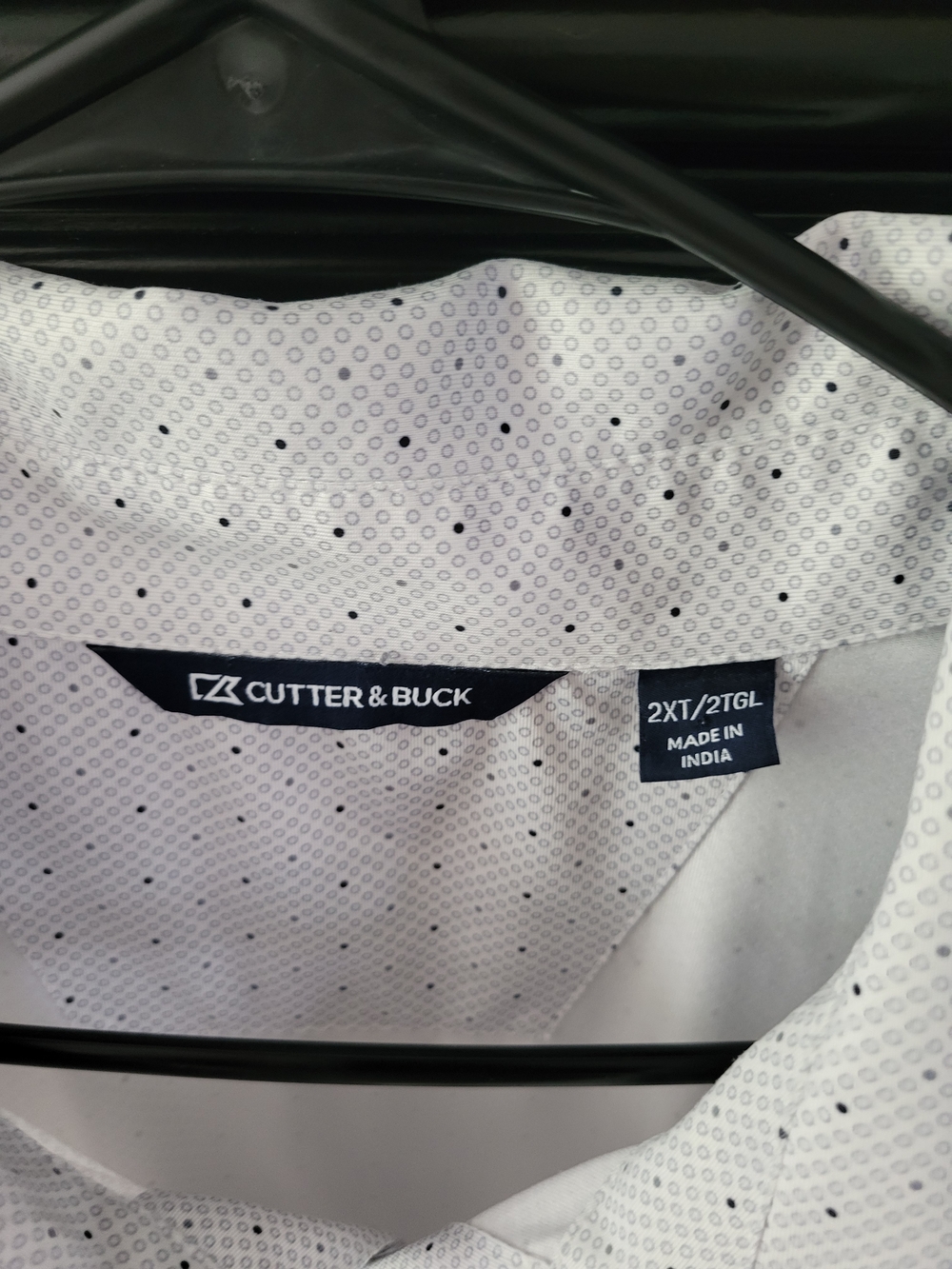 Cutter & Buck Men's White Microdot Polo with GA Bulldog Logo - Picture 3 of 3